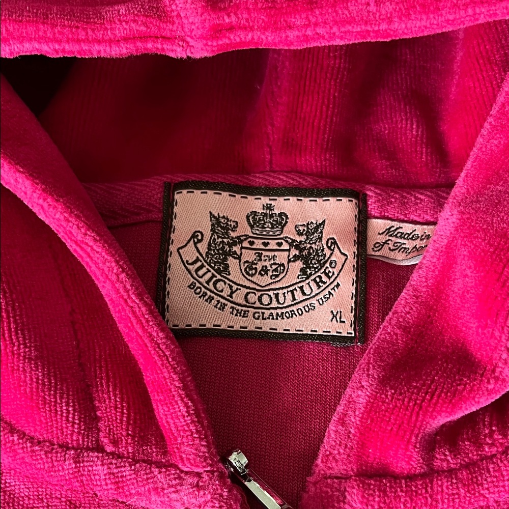 Juicy Couture Fuchsia Zip-Up Hoodie - Picture 2 of 5